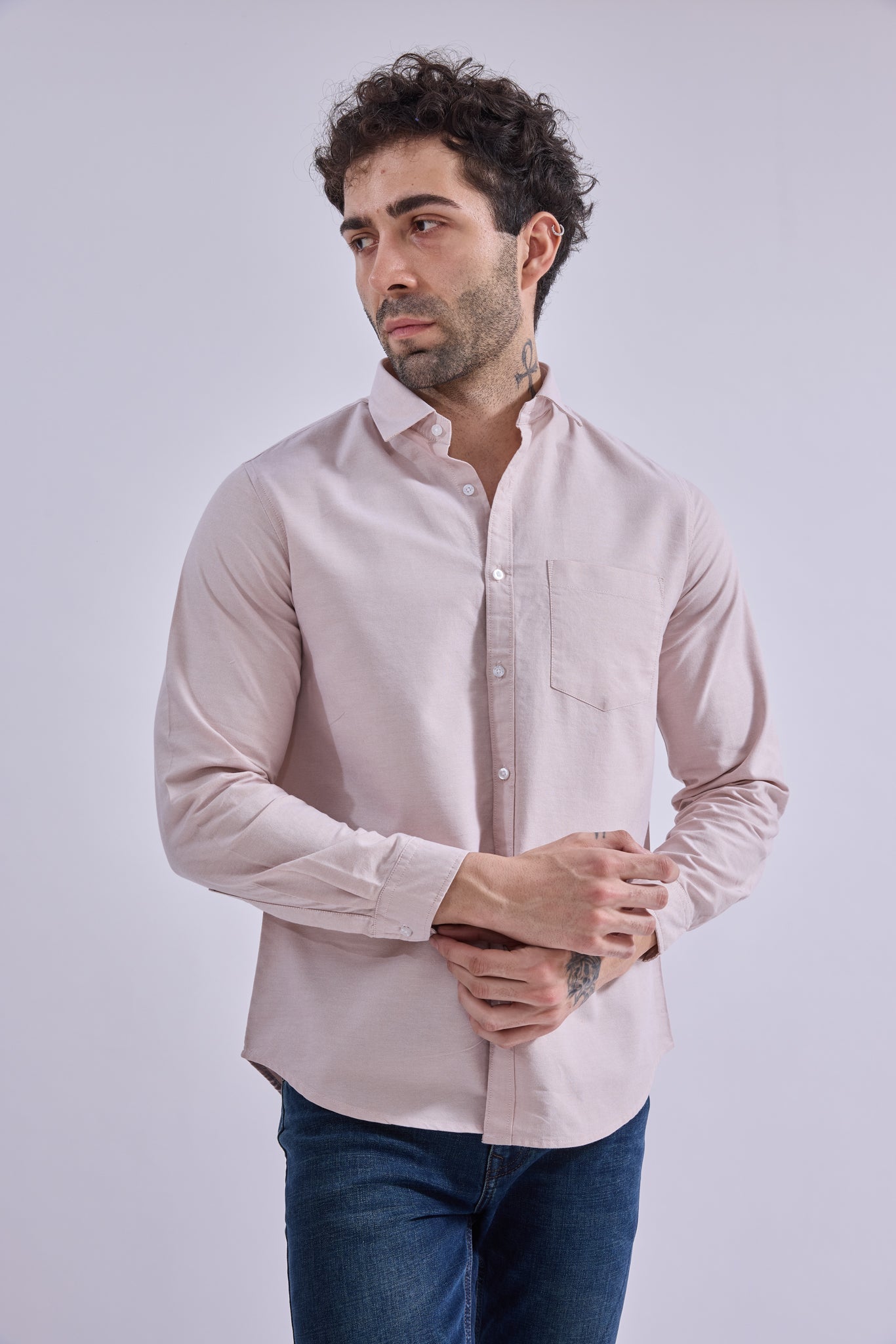 Shirt - GIORAcottonGIORAShirtGI-SH-0002-OXBEIGE-SSGIORACotton