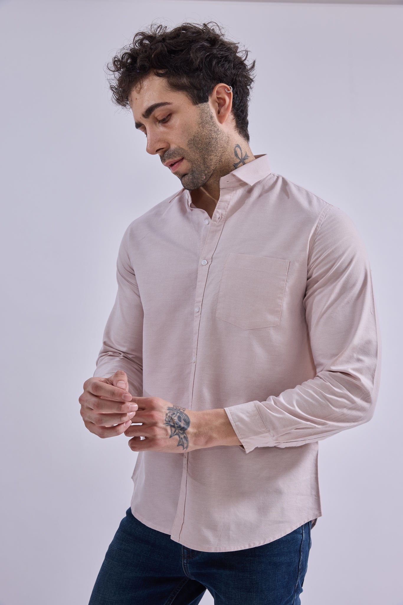 Shirt - GIORAcottonGIORAShirtGI-SH-0002-OXBEIGE-SSGIORACotton